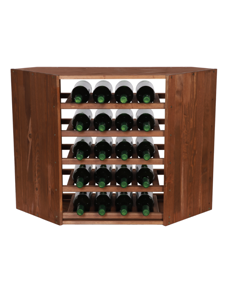 Regały - Modułowy/ Narożny Regał na Wino RW61 (5 Leżni) – Brązowe Drewno - produkt b2b.wamar.biz 1