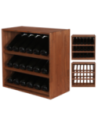 Modułowy Regał na Wino RW61 (3 Ukośne Leżnie) – Brązowe Drewno