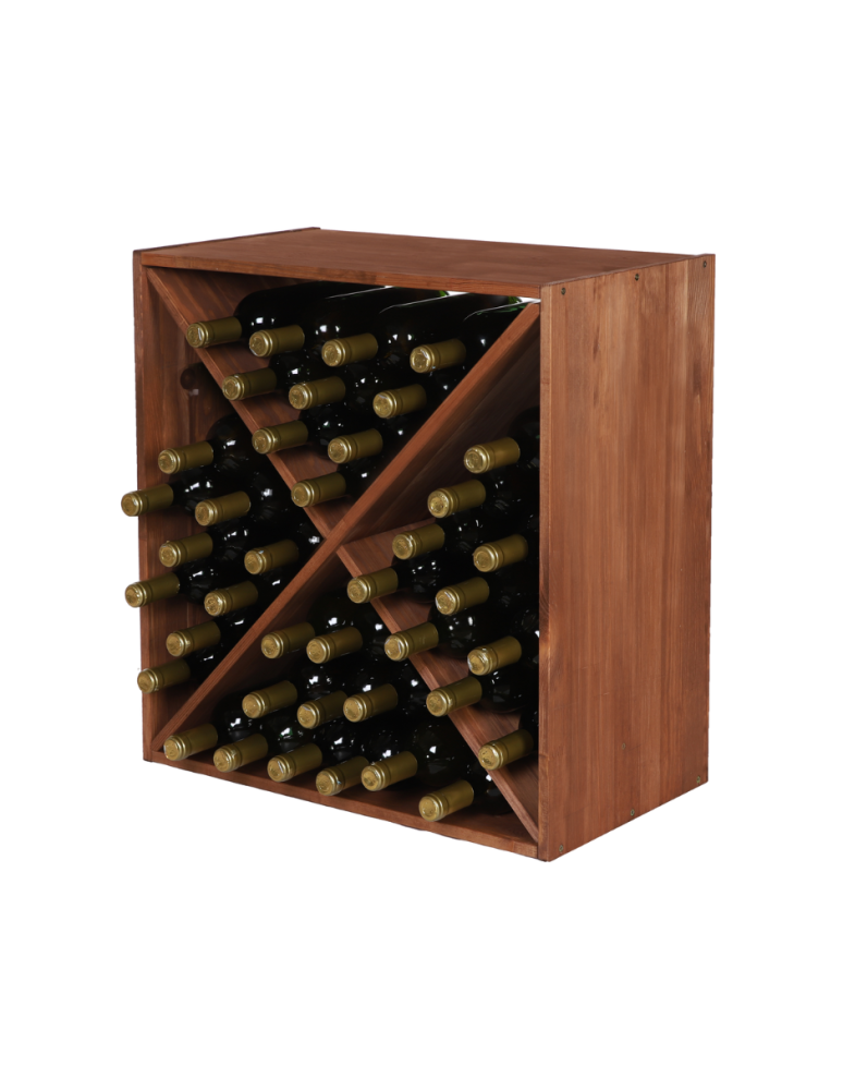 Regały - Modułowy Regał na Wino RW61 (Półki X1) – Brązowe Drewno - product b2b.wamar.biz 1