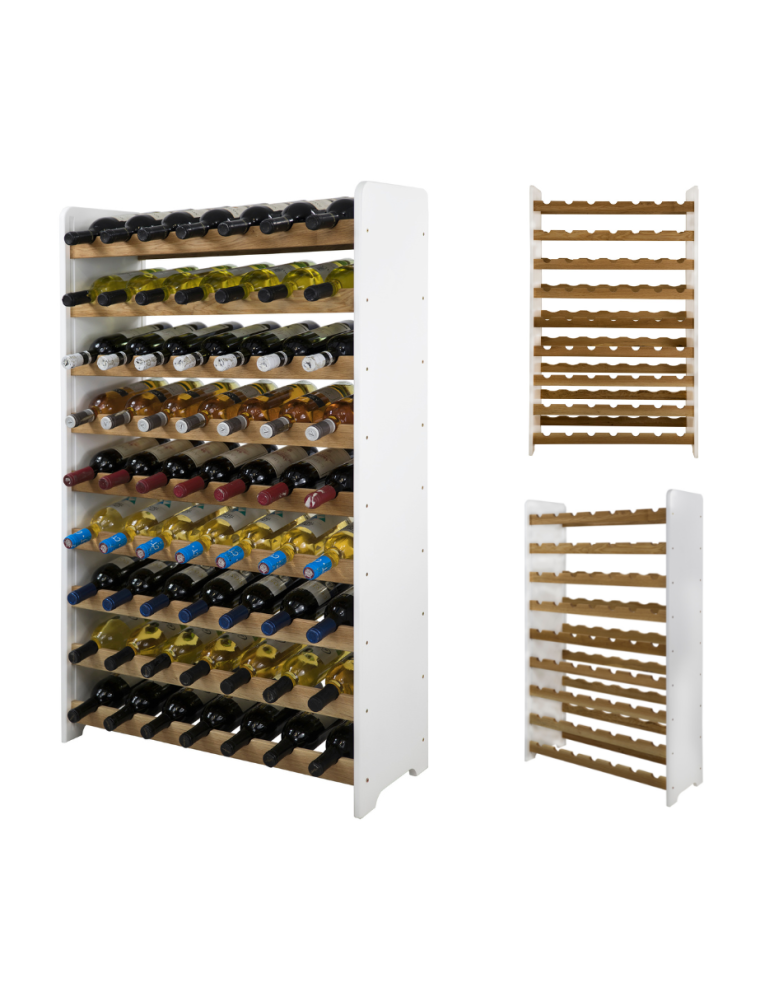Regały - Dębowy regał na wino RW-20 /63 butelki/ – White & Light Oak - product b2b.wamar.biz 1