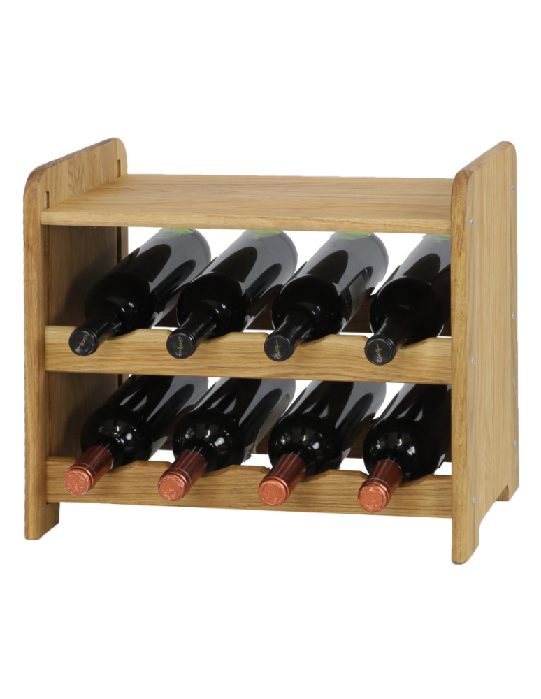 Regały - Dębowy Regał na Wino z Półką RW-22/8 butelek/ Olejowany - produkt b2b.wamar.biz 1