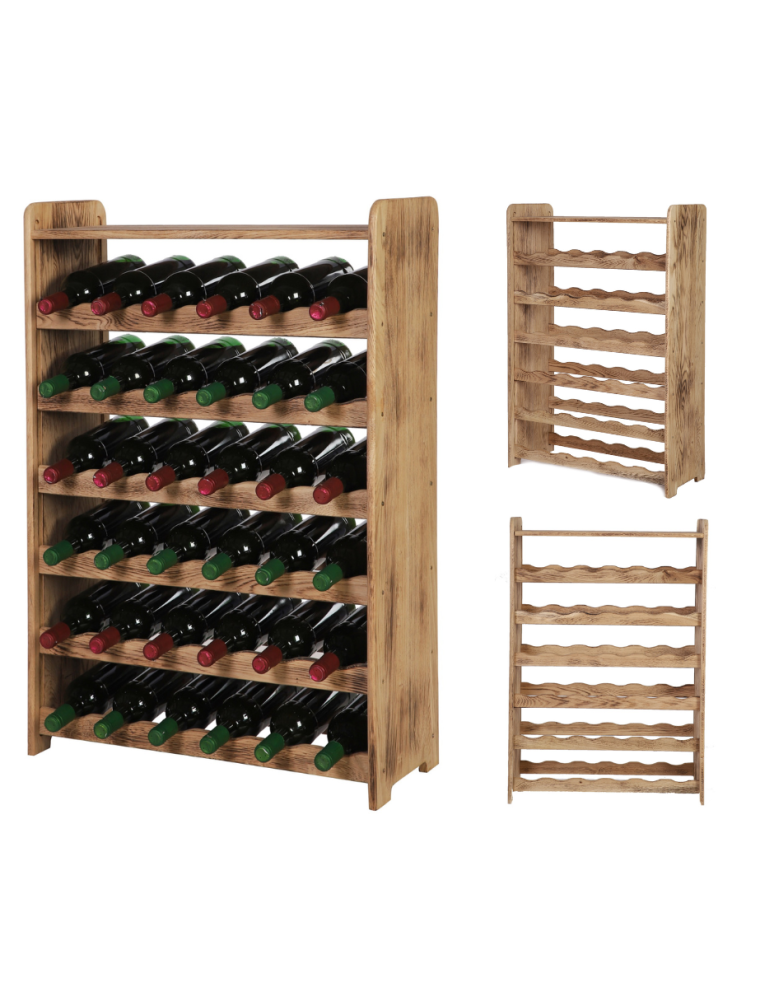 Regały - Dębowy Regał na Wino z Półką RW-22/36 butelek/ Opalany - product b2b.wamar.biz 1
