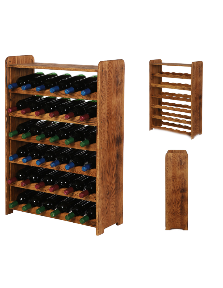 Regały - Dębowy Regał na Wino z Półką RW-22/36 butelek/ Opalany Olej - product b2b.wamar.biz 1