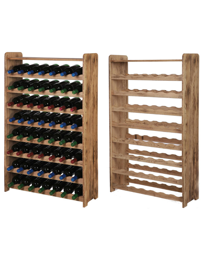 Regały - Dębowy Regał na Wino z Półką RW-22/56 butelek/ Opalany - produkt b2b.wamar.biz 1