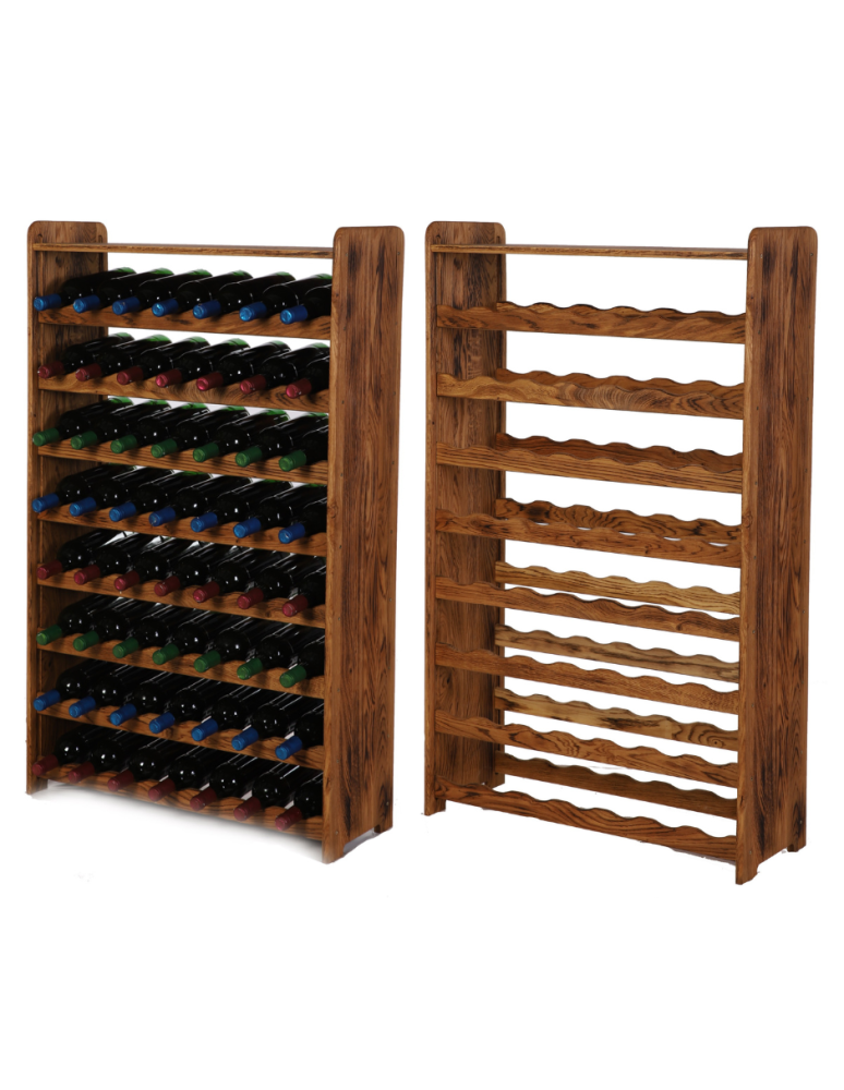 Regały - Dębowy Regał na Wino z Półką RW-22/56 butelek/ Opalany Olej - product b2b.wamar.biz 1