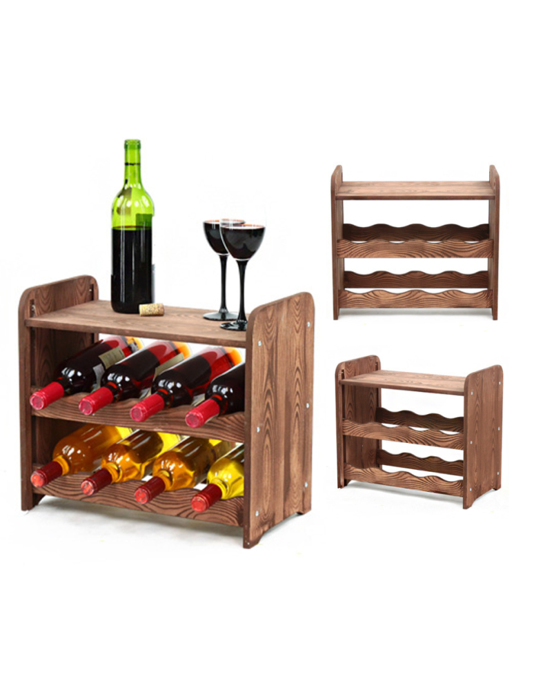 Regały - Regał na wino z półką RW-16 /8 butelek/ - Brązowy Dekor - product b2b.wamar.biz 1
