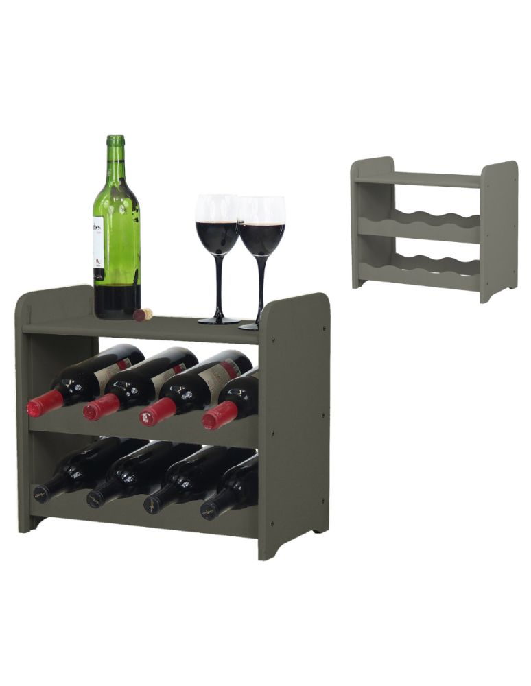 Regały - Regał na wino z półką RW-16 /8 butelek/ - Szary - product b2b.wamar.biz 1
