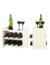 Regał na wino z półką RW-16 /8 butelek/ - Ecru