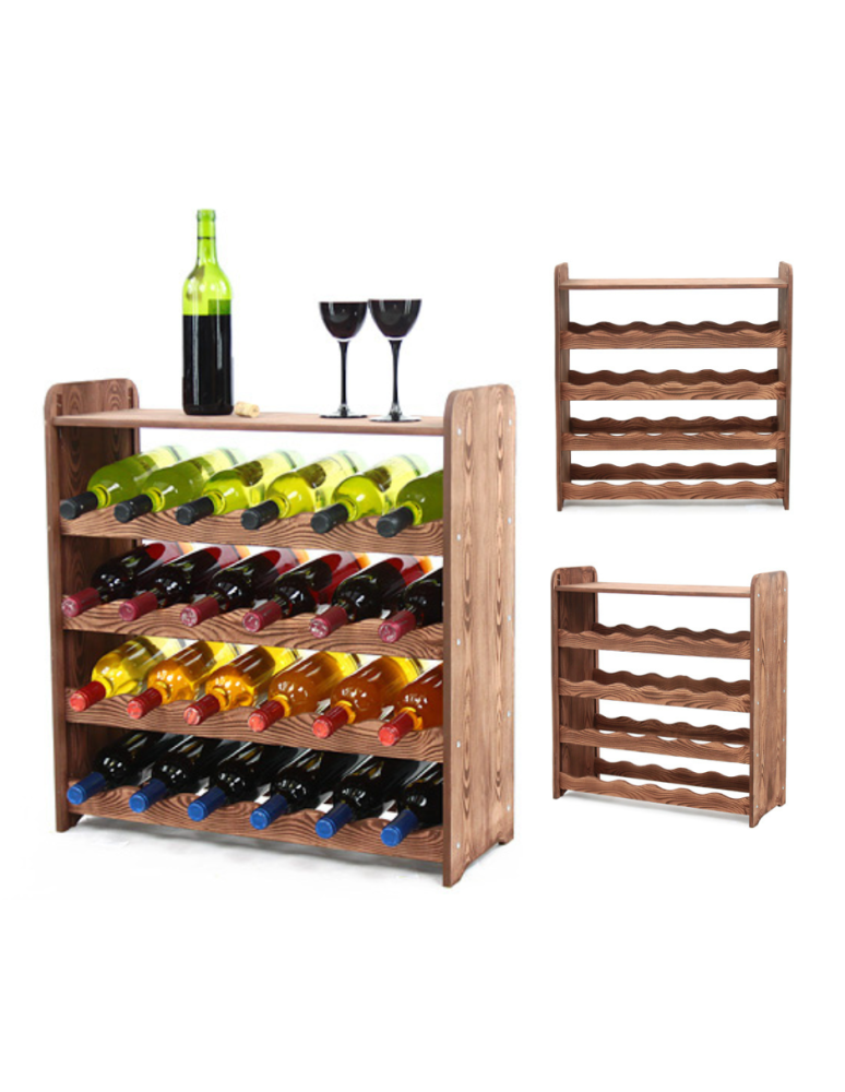 Regały - Regał na wino z półką RW-16 /24 butelki/ - Brązowy Dekor - product b2b.wamar.biz 1