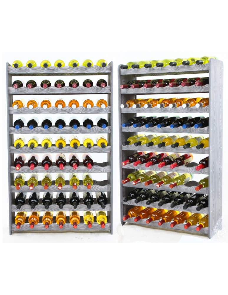 Regały - Regał na wino RW-16 /63 butelki/ - Szary Dekor - product b2b.wamar.biz 1