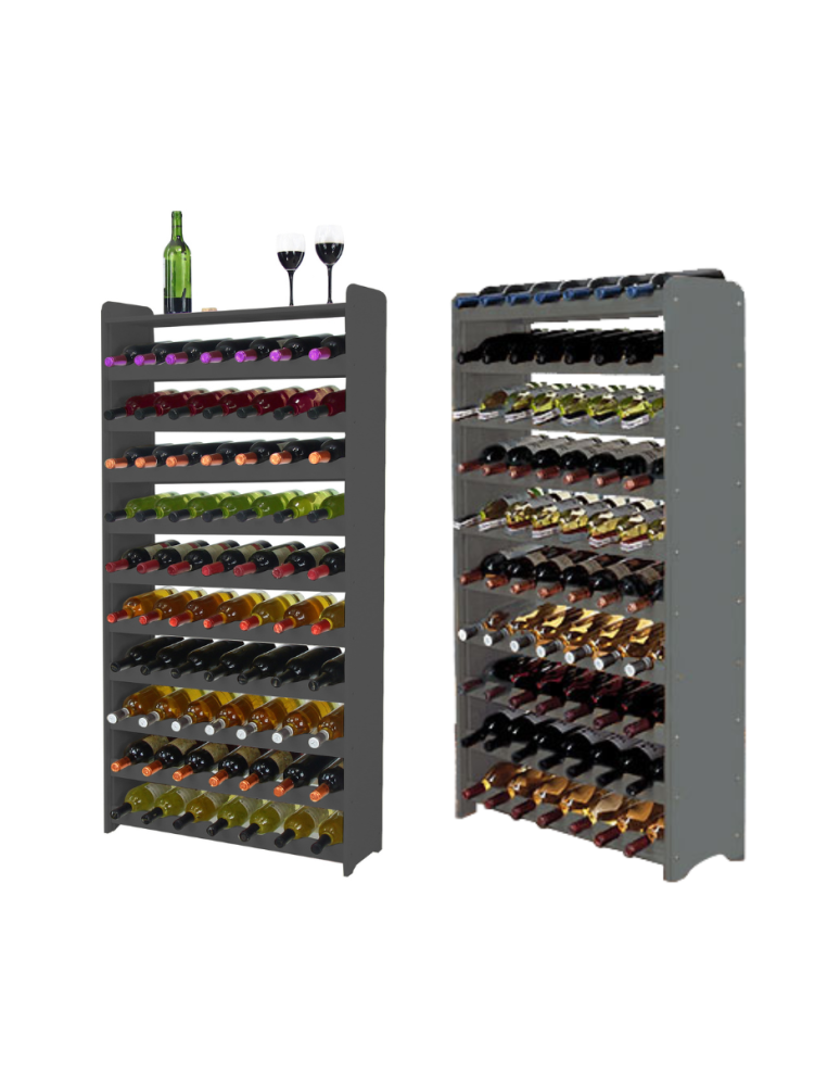 Regały - Regał na wino z półką RW-16 /70 butelek/ - Szary - product b2b.wamar.biz 1