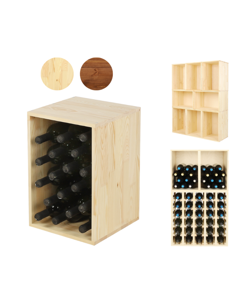Regały - Skrzynkowy stojak na wino RW-6 – Naturalne Drewno - product b2b.wamar.biz 1