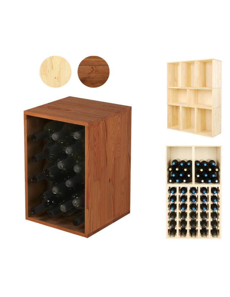 Regały - Skrzynkowy stojak na wino RW-6 – Brązowe Drewno - product b2b.wamar.biz 1