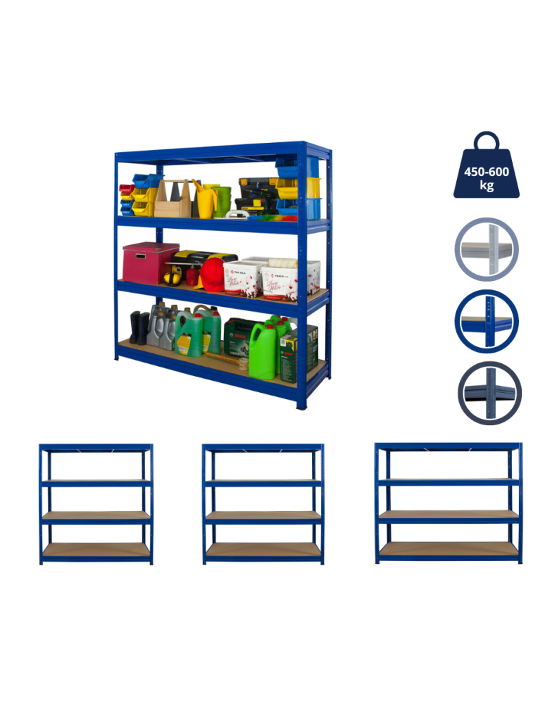 Regały - Regał do Dużych Obciążeń 177x160x60 KOLOS/ Niebieski - product b2b.wamar.biz 1
