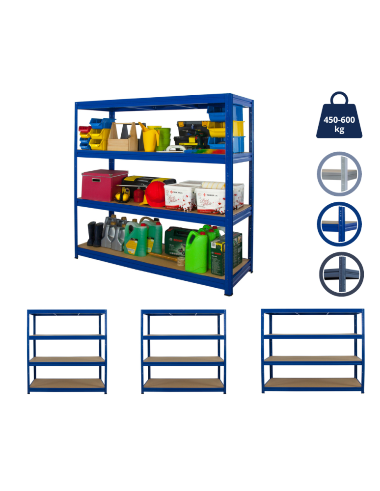 Regały - Regał do Dużych Obciążeń 177x200x60 KOLOS/ Niebieski - produkt b2b.wamar.biz 1