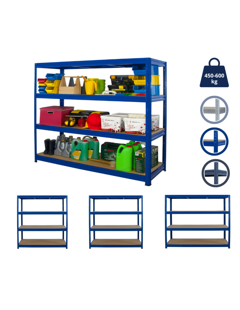 Regały - Regał do Dużych Obciążeń 177x240x60 KOLOS/ Niebieski - product b2b.wamar.biz 1