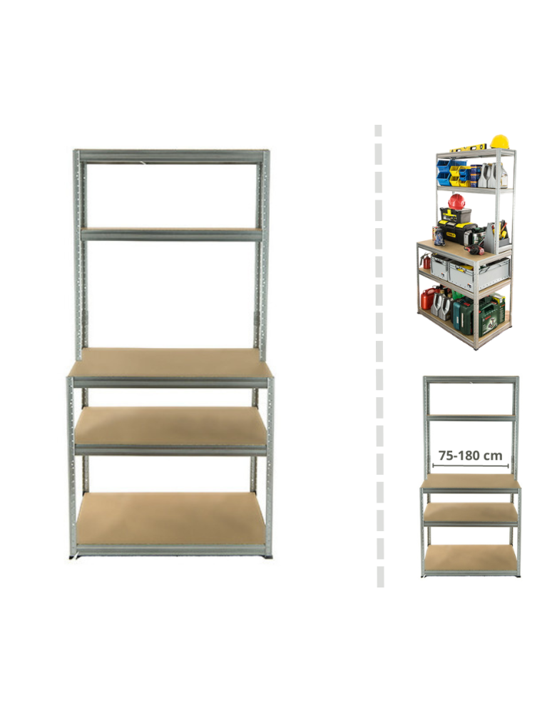 Stoły robocze - Metalowy Stół Warsztatowy SZZ szer. 110cm - Ocynkowany - product b2b.wamar.biz 1