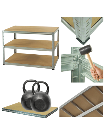 Regał metalowy ocynkowany HELIOS 106x150x40cm 3Px275kg