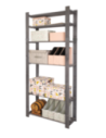 Regał na książki drewniany B27R 200x80x28 6 półek Szary