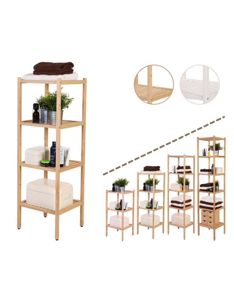 Regały - Bukowy regał łazienkowy RLB /Tarni/ 4 półki - Naturalny - product b2b.wamar.biz 1