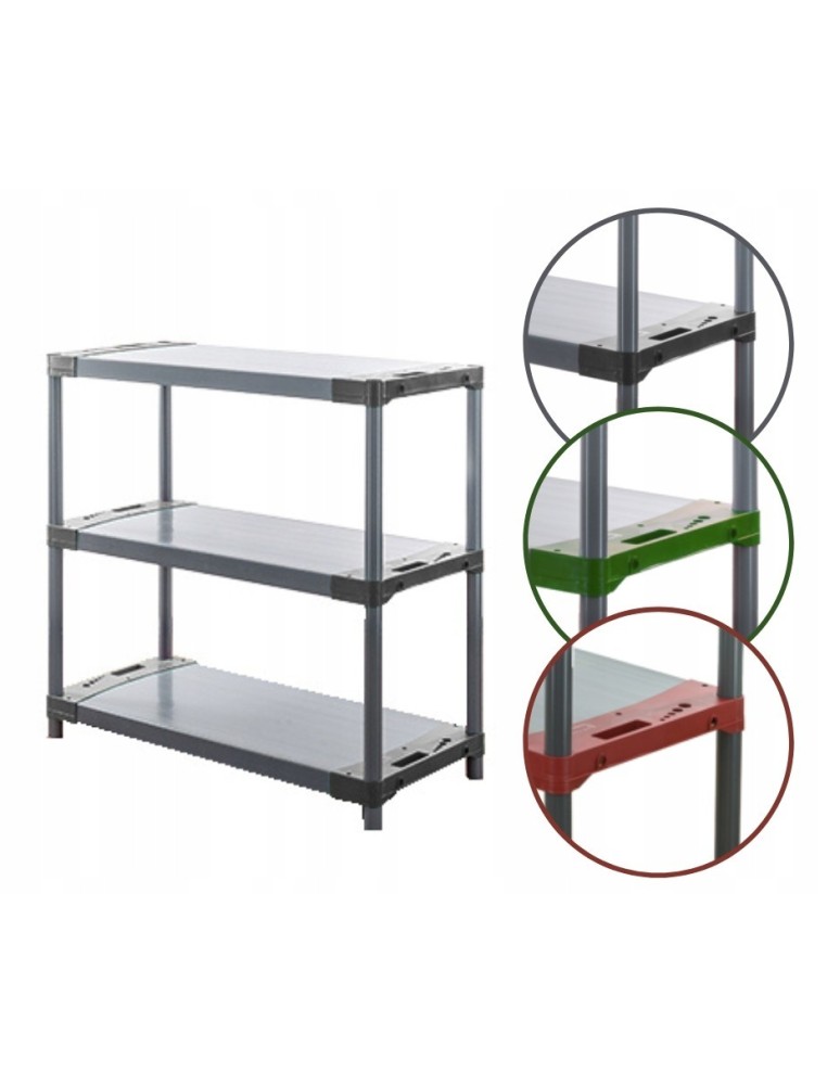 Regały z plastiku- tworzywa - Regał magazynowy garażowy JUPITER-3_120_SZAR - product b2b.wamar.biz 1