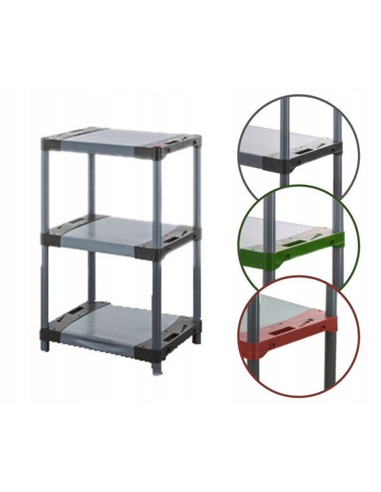 Regały z plastiku- tworzywa - Regał magazynowy garażowy JUPITER-3_070_SZAR - product b2b.wamar.biz 1
