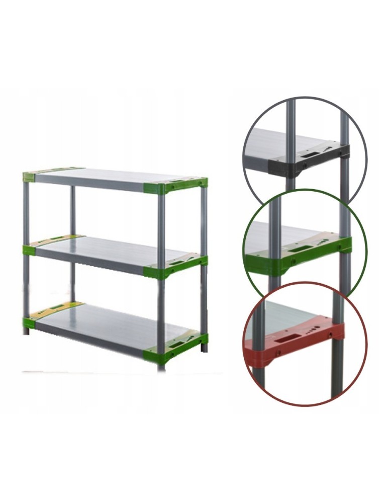 Regały z plastiku- tworzywa - Regał magazynowy garażowy JUPITER-3_130_ZIEL - product b2b.wamar.biz 1
