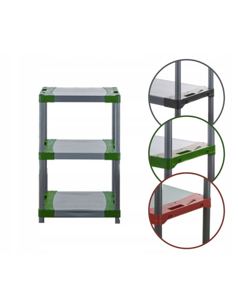 Regały z plastiku- tworzywa - Regał magazynowy garażowy JUPITER-3_080_ZIEL - product b2b.wamar.biz 1
