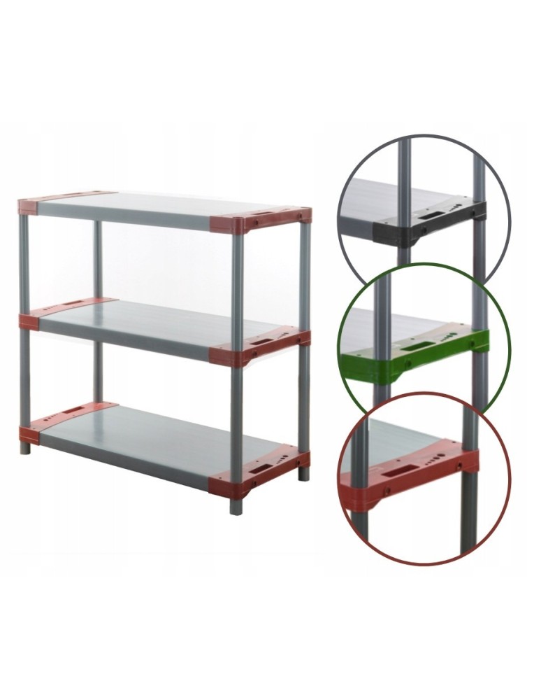 Regały z plastiku- tworzywa - Regał magazynowy garażowy JUPITER-3_140_CZER - produkt b2b.wamar.biz 1