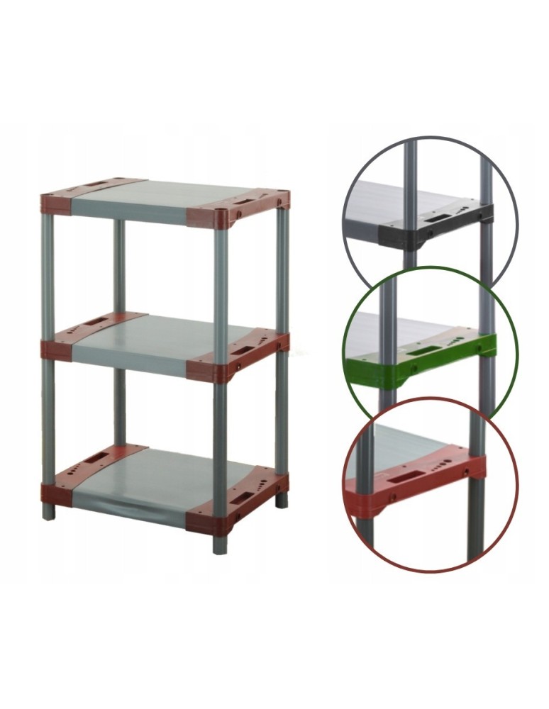 Regały z plastiku- tworzywa - Regał magazynowy garażowy JUPITER-3_060_CZER - product b2b.wamar.biz 1