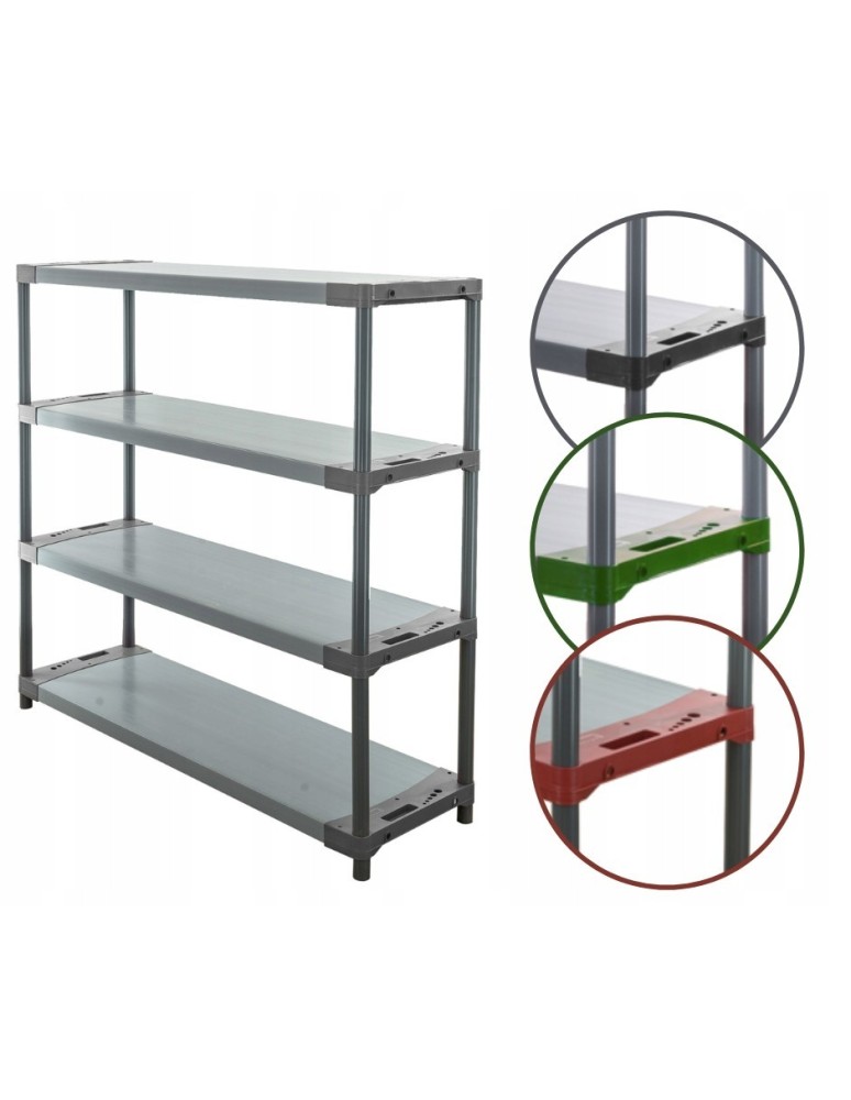 Regały z plastiku- tworzywa - Regał magazynowy garażowy JUPITER-4_130_SZAR - product b2b.wamar.biz 1