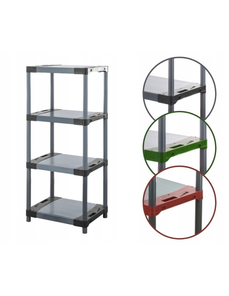Regały z plastiku- tworzywa - Regał magazynowy garażowy JUPITER-4_070_SZAR - product b2b.wamar.biz 1