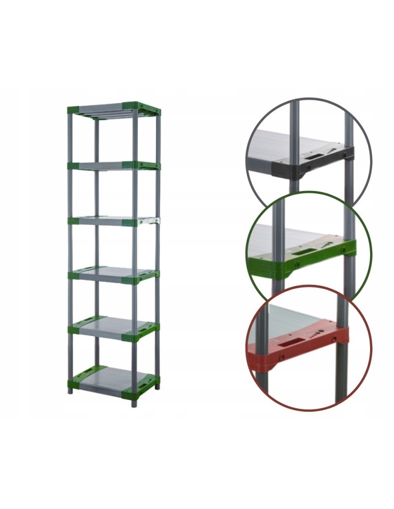 Regały z plastiku- tworzywa - Regał magazynowy plastikowy JUPITER-6_070_ZIEL - product b2b.wamar.biz 1
