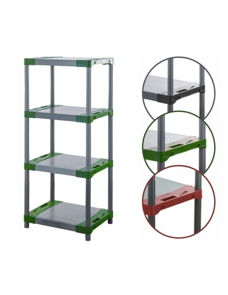 Regały z plastiku- tworzywa - Regał magazynowy garażowy JUPITER-4_080_ZIEL - produkt b2b.wamar.biz 1