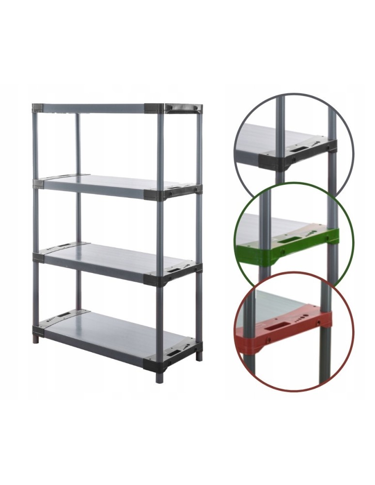 Regały z plastiku- tworzywa - Regał plastikowy garażowy TYTAN-4_120_SZAR - product b2b.wamar.biz 1