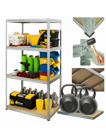 Regał metalowy ocynkowany HELIOS 180x100x40cm 4Px350kg