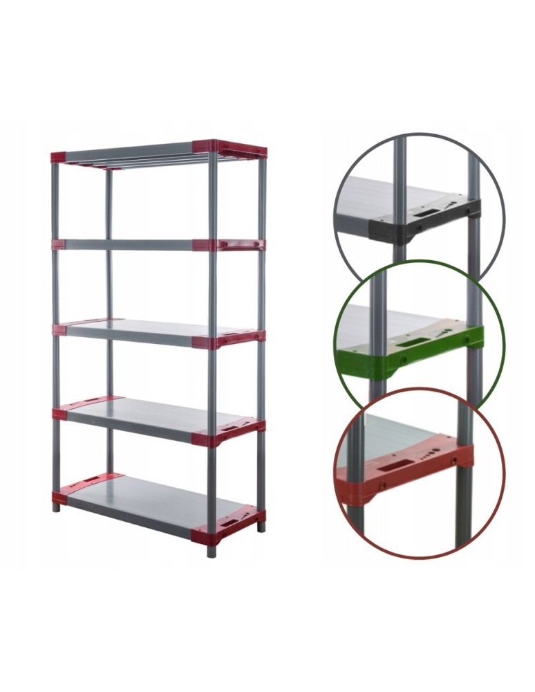 Regały z plastiku- tworzywa - Regał plastikowy do piwnicy TYTAN-5_100_CZER - product b2b.wamar.biz 1