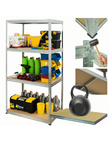 Regał metalowy ocynkowany HELIOS 180x110x50cm 4Px175kg