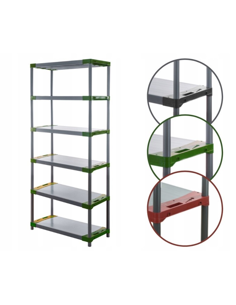 Regały z plastiku- tworzywa - Regał plastikowy do piwnicy TYTAN-6_110_ZIEL - product b2b.wamar.biz 1