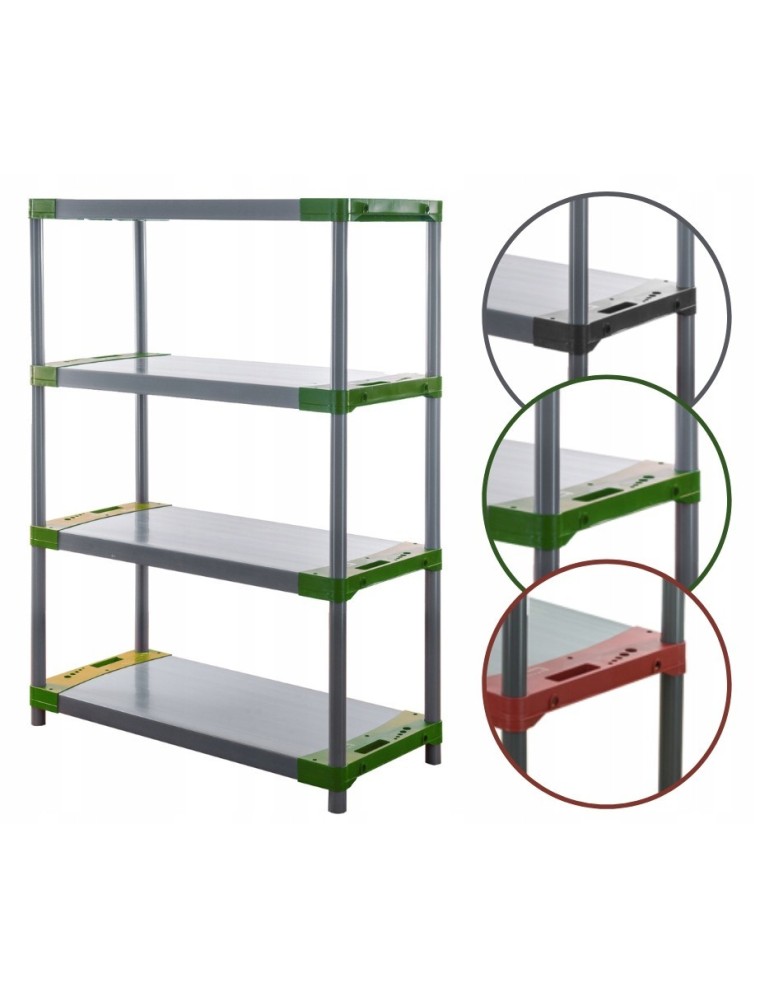Regały z plastiku- tworzywa - Regał plastikowy garażowy TYTAN-4_120_ZIEL - product b2b.wamar.biz 1