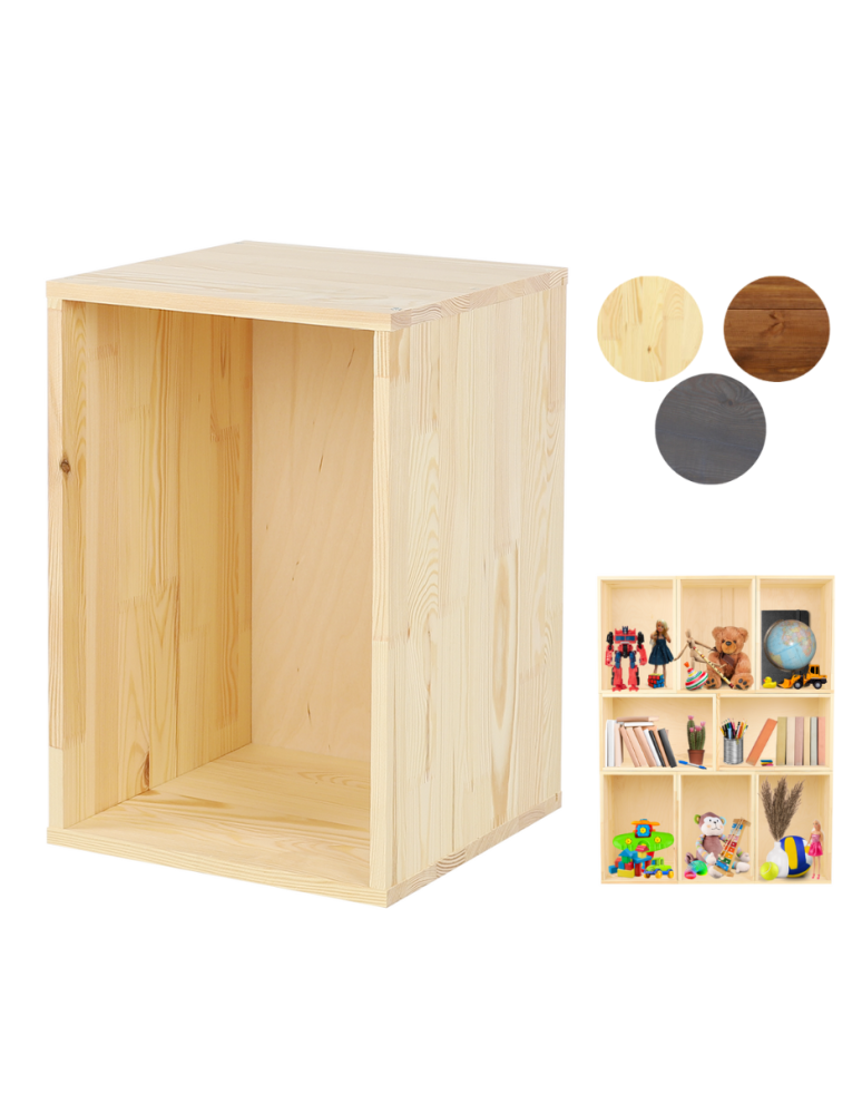 Regały - Drewniany regał skrzynkowy RS6 /45x30x30cm/– Naturalny - product b2b.wamar.biz 1