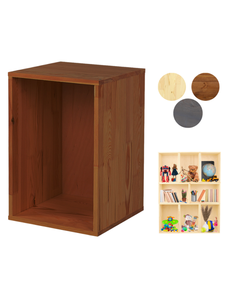 Regały - Drewniany regał skrzynkowy RS6 /45x30x30cm/– Brązowy - product b2b.wamar.biz 1