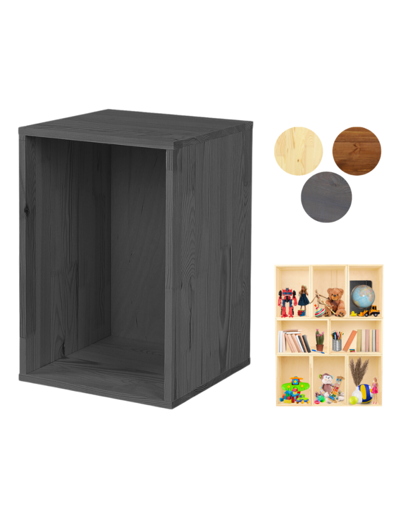 Regały - Drewniany regał skrzynkowy RS6 /45x30x30cm/– Szary - produkt b2b.wamar.biz 1