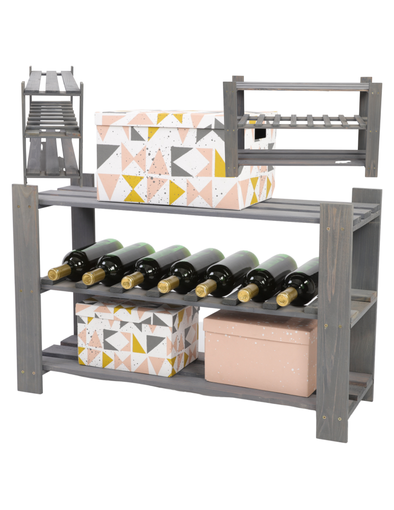 Regały - Regał na książki drewniany B06R 50x80x28 3 półki Szary - product b2b.wamar.biz 1