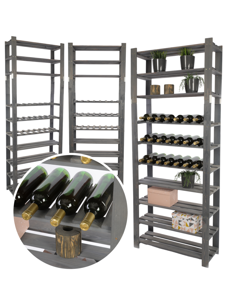 Regały - Regał na książki drewniany B28R 220x80x28 10 półek Szary - product b2b.wamar.biz 1