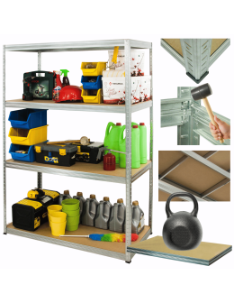 Regał metalowy ocynkowany HELIOS 180x150x60cm 4Px175kg