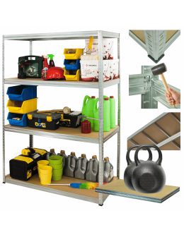 Regał metalowy ocynkowany HELIOS 180x180x35cm 4Px275kg