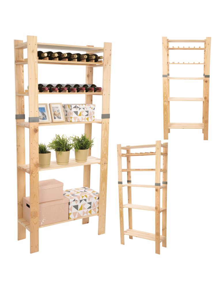 Regały drewniane - Regał drewniany na książki regał na zabawki regał do spiżarni 179cm SOSNOWY - product b2b.wamar.biz 1