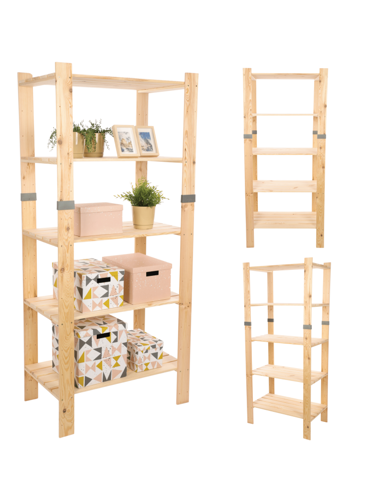 Regały drewniane - Regał drewniany na książki regał na zabawki regał do spiżarni 179cm SOSNOWY - product b2b.wamar.biz 1