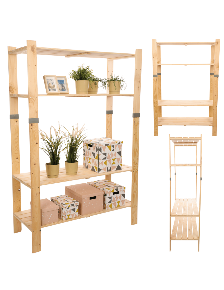 Regały drewniane - Regał drewniany na książki regał na zabawki regał do spiżarni 179cm SOSNOWY - product b2b.wamar.biz 1